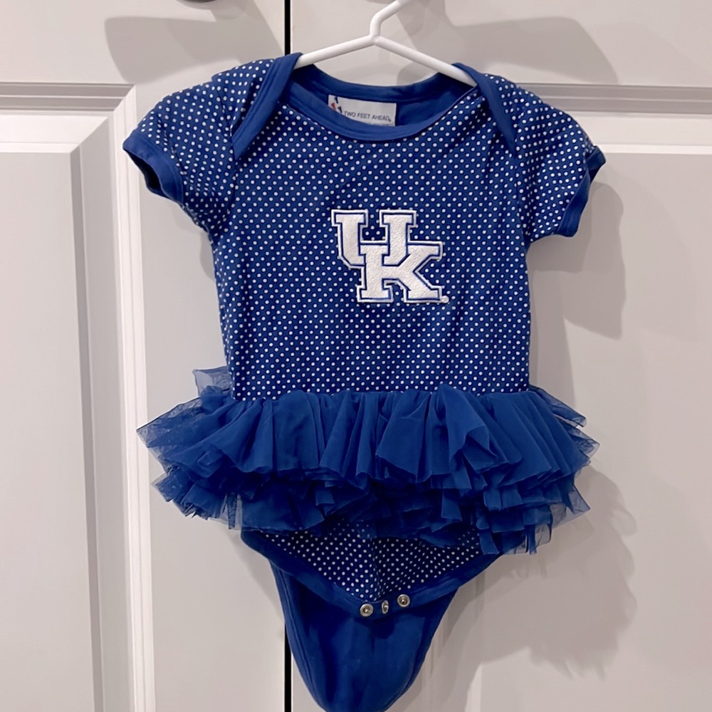 12 month UK (university of Kentucky) onesie with tutu attached